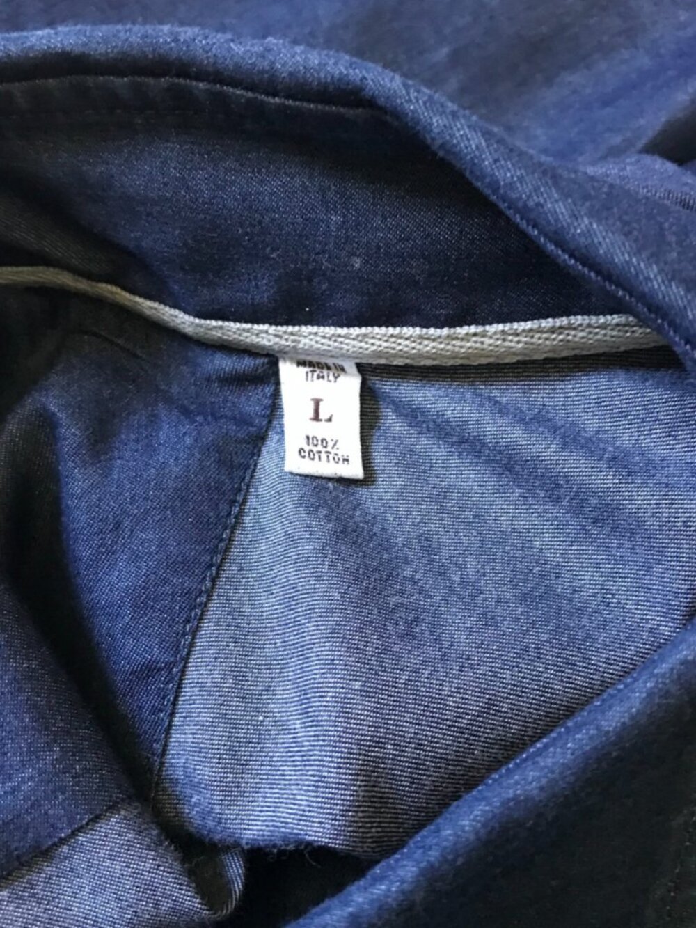Brunello Cucinelli Denim Basic Fit Button Down Shirt Mens Large Navy Blue Cotton - Picture 8 of 11